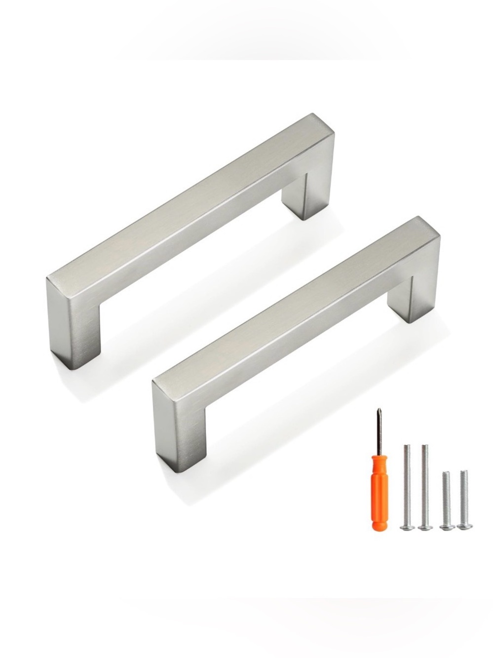 NWT- Set of 4 Brushed Nickel Handles.